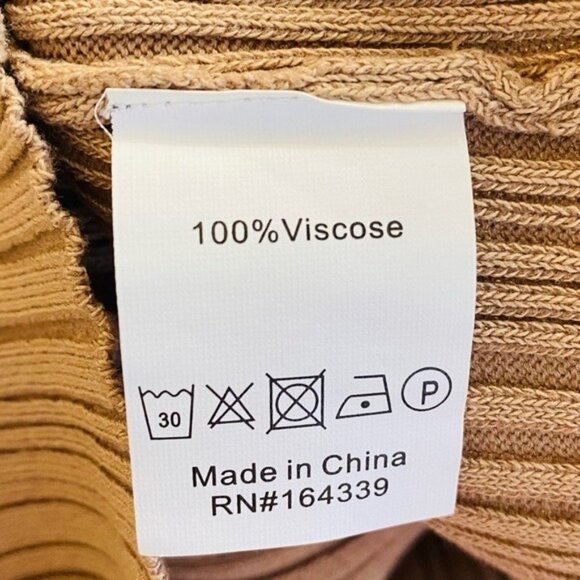 Petal & Pup NEW Milleri Long Sleeve Open Back Ribbed Dress in Camel Tan Size 2 - Picture 11 of 12